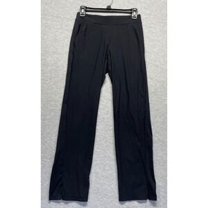 89th + Madison Athletic Pants Womens Small Black Nylon Slit Hem Workout Yoga